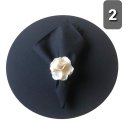 Ver imagem 1 de Sousplat Kit 2 mdf 35cm + 2 capas + 2 guardanapos Preto da Tecidos Castro