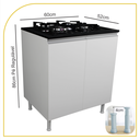 Ver imagem 2 de Balcão para Fogão Cooktop 60cm 2 Portas para Cozinha 100% MDF
