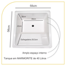 Tanque De Lavanderia Marmorite 40L Com Gabinete 100% Mdf - 4