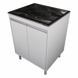 Tanque De Lavanderia Em Inox 46l Com Balcão 2 Portas 100%Mdf - 1