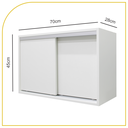 Ver imagem 2 de Armário Aéreo Multiuso 70cm 2 Portas de Correr 100% MDF