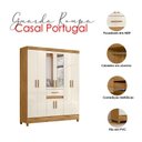 Ver imagem 4 de Guarda Roupa Casal Portugal 8 Portas Freijó Off White com Espelho - Moval