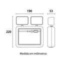 Ver imagem 3 de Bloco Autônomo Led 2 Faróis Quadrado 2200 Lm 100-240v Blumenau Bivolt