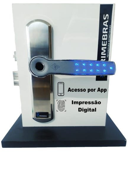 FECHADURA DIGITAL BIOMÉTRICA ELETRÔNICA PRIMEBRAS P6001 BLUETOOTH APP Ttlock PRATA - 2