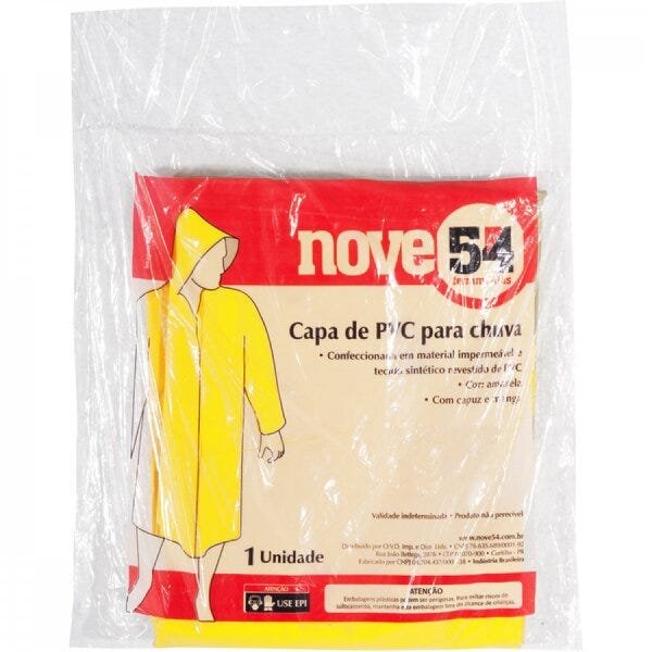 Capa para chuva de PVC com forro GG amarela Nove54 - 2