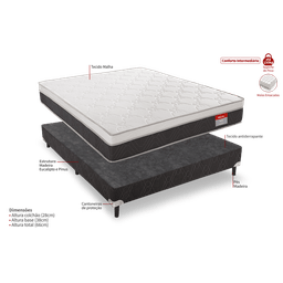 Conjunto Box Casal Molas Ensacadas Real 138x188x66 Reconflex - 2