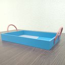 Ver imagem 5 de Bandeja Decorativa para Servir Retangular Mdf 10x25x39cm Azul