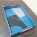 Ver imagem 6 de Bandeja Decorativa para Servir Retangular Mdf 10x25x39cm Azul