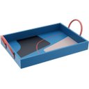 Ver imagem 1 de Bandeja Decorativa para Servir Retangular Mdf 10x25x39cm Azul