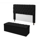 Ver imagem 1 de Kit Cabeceira e Calçadeira Baú Mirage Queen 160cm Renascer Decor:Preto