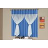 Cortina Nathan Varão Simples 2,00 X 1,70 Tecido Voal Azul - 1