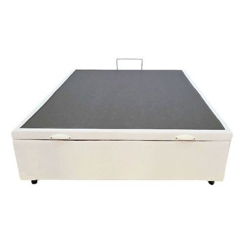 Base Box Bau Casal Corino Linhão Branco 1,38x1,88 So1clique Cor Branco Linhão