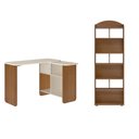 Ver imagem 2 de Conjunto Home Office Escrivaninha Nomad e Estante Arco 10 Nichos Marrom/Cinamomo/Off White