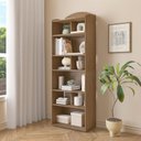 Ver imagem 4 de Conjunto Home Office Escrivaninha Nomad e Estante Arco 10 Nichos Marrom/Cinamomo/Off White