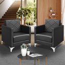 Ver imagem 1 de Kit 2 Poltrona Helena Decorativa Clinica e Recepção:preto Tecido Suede