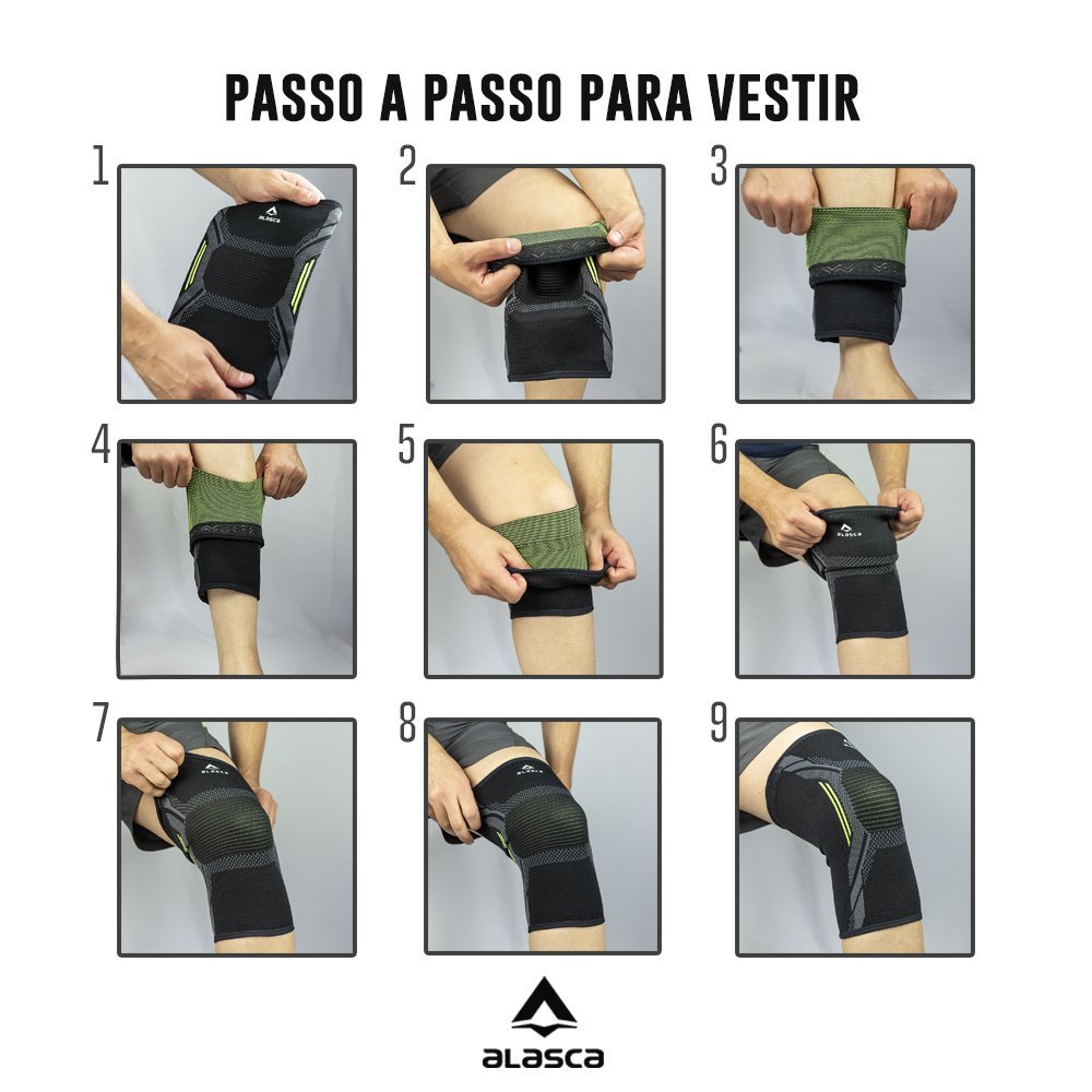 Joelheira de Compressão Sense Alasca - para todo tipo de esporte:P/Laranja/Unissex - 6