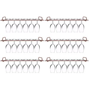 Conjunto 6 Organizadores Porta Taças 42cm Suportes para Pendurar Taças Rose Gold