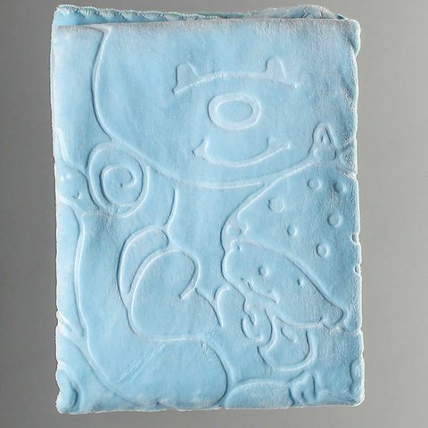 COBERTOR DE BEBÊ RASCHEL COM RELEVO TOUCH TEXTURE BEAR JOLITEX REF:33.0701 - UN - Azul