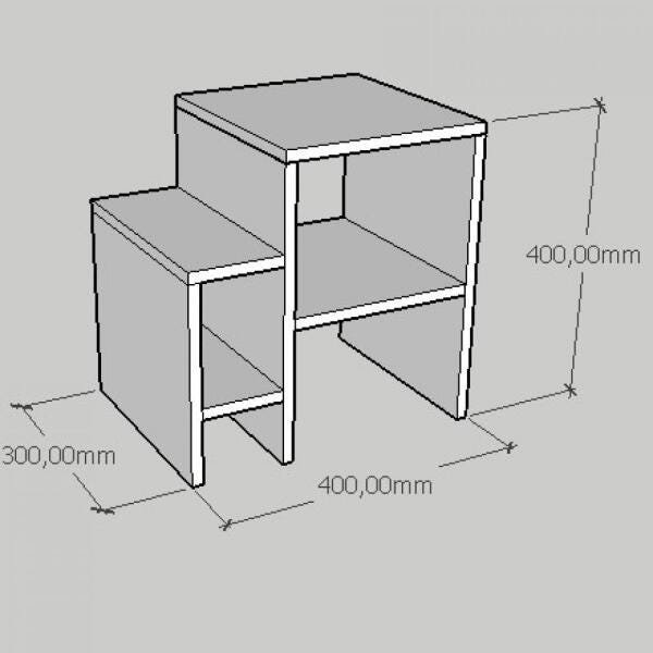 Kit com 2 Mesa de cabeceira slim em mdf cinza - 2