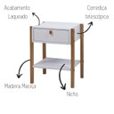 Ver imagem 5 de Mesa de Cabeceira 1 Gaveta Madeira Maciça Flórida Branco