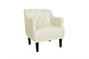 Ver imagem 2 de Kit 2 Poltronas Decorativa Alice Couro Bege Pés Madeira Mz Decor