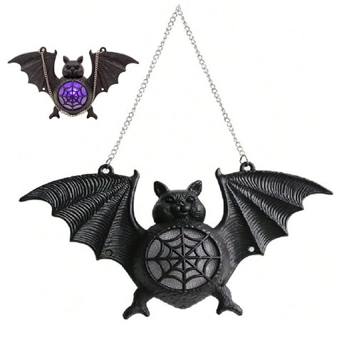 Morcego Halloween Festa Lampada Led Colorido Pendura Porta Parede Janela Decoraçao Adereço Enfeite