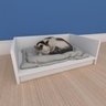 Mesa de cabeceira caminha casinha pequeno gato em mdf branco - 1