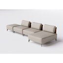 Ver imagem 5 de Sofá Dream Box com Chaise Moderno Modular 4,0m Bege com Courino Terracota - Rede Móveis