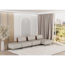 Ver imagem 1 de Sofá Dream Box com Chaise Moderno Modular 4,0m Bege com Courino Terracota - Rede Móveis