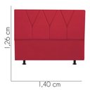 Ver imagem 2 de Cabeceira Estofada Casal 140CM Jade Courino Vermelho - D A DECOR D&A Decor