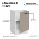 Ver imagem 3 de Balcão de Cozinha 50cm 1 Porta (sem Tampo) Branco/crema Agata Madesa