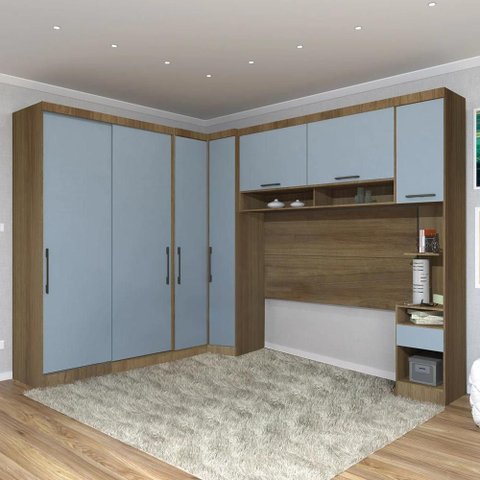 Guarda Roupa Queen Modulado Cp06 Delphi Avelã/grey L01 - Mpozenato
