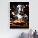Ver imagem 1 de Quadro para Cozinha Gato Chef 33x24cm:moldura Preta