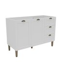 Ver imagem 1 de Balcão Cozinha Aurora 120cm 2 Portas e 3 Gavetas S/ Tampo Cor:branco