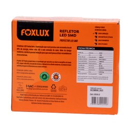 Refletor Led 30W 3000K Preto Bivolt Foxlux - 4