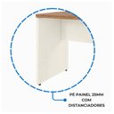 Ver imagem 3 de Mesa Escritório em L c/ Gavetão na Auxiliar 1,70x1,60m  (Tampo 40mm)  Nogal Sevilha / Champanhe