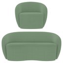 Ver imagem 1 de Sofá 2 Lugares Living 160cm e 1 Poltrona Giratória Garbin K04 Bouclê Verde - Mpozenato