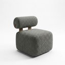 Ver imagem 2 de Poltrona Decorativa Livi Sala Estar Boucle Cinza Escuro - Montanaris Decor