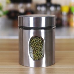 Jogo de Porta Mantimentos Inox e Vidro 4 Potes Organizador - 5