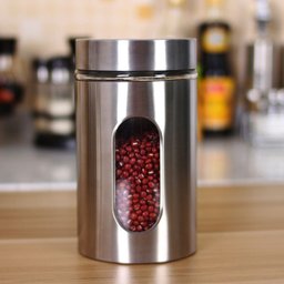 Jogo de Porta Mantimentos Inox e Vidro 4 Potes Organizador - 4