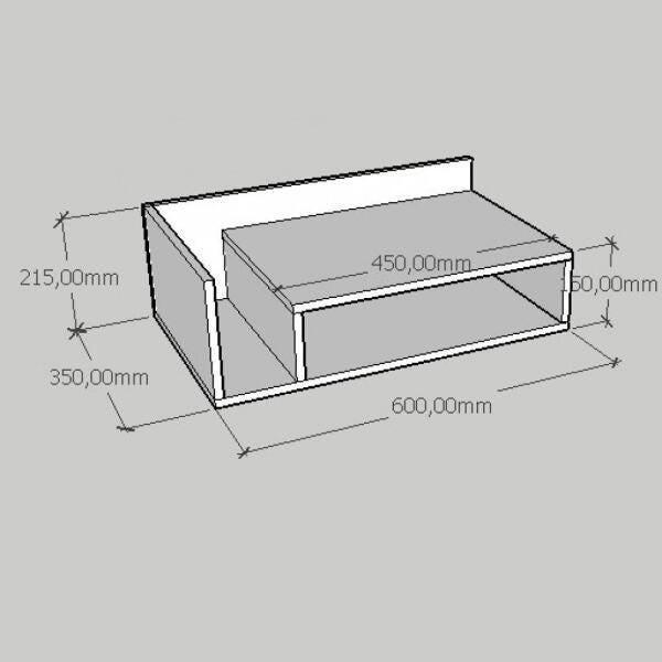 Mesa de cabeceira moderno simples em mdf cinza - 2