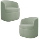Ver imagem 1 de Kit 2 Poltronas Giratória Decorativa para Sala Dandara K04 Bouclê Verde Água - Mpozenato