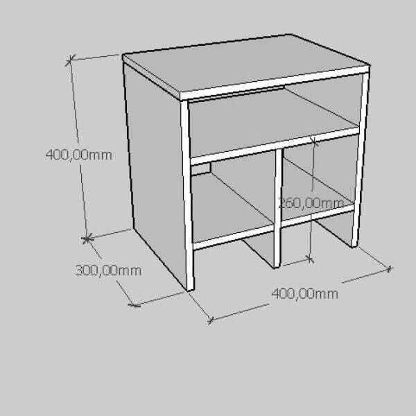 Mesa de cabeceira simples em mdf branco - 2