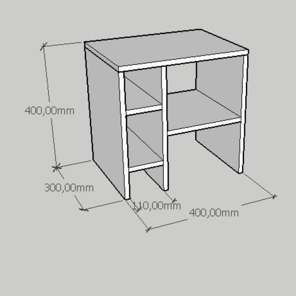 Mesa de cabeceira simples em mdf cinza - 2