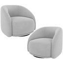 Ver imagem 1 de Kit 02 Poltronas Decorativas Giratória Angelina M03 Veludo Cinza - Lyam Decor