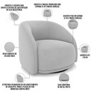 Ver imagem 4 de Kit 02 Poltronas Decorativas Giratória Angelina M03 Veludo Cinza - Lyam Decor