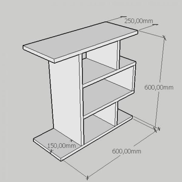 Mesa de cabeceira simples tripla em mdf cinza - 2