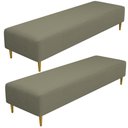 Ver imagem 1 de Kit 02 Puffs Decorativo Sala de Estar Bali W01 Pés Palito 170x60cm Bouclê Oliva - Lyam Decor