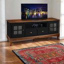 Ver imagem 5 de Rack para Sala com Pés Luis Xv 2 Portas 2 Gavetas e Nicho Hannover 60812 Linz Móveis - Preto/imbuia