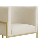 Ver imagem 6 de Kit 2 Poltrona Luana Veludo Bege Base Dourada Luxo - Fm